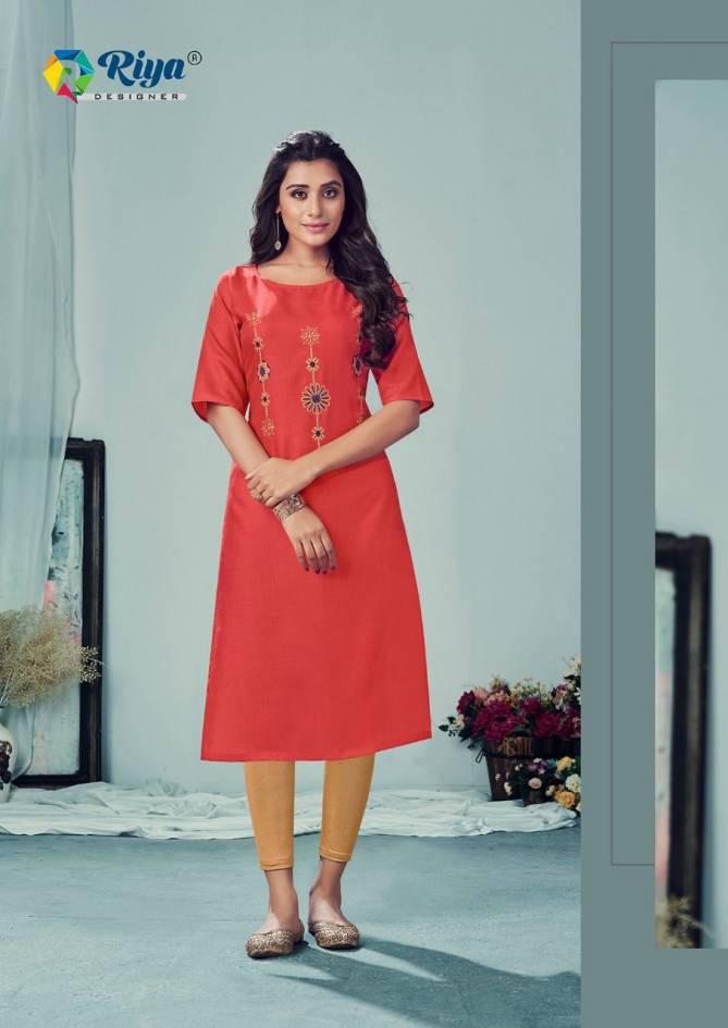 Riya Aafreen 2 Regular Wear Cotton Embroidery Latest Kurti Collection